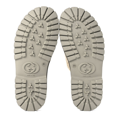 Gucci X THE NORTH FACE Merino Wool Mens Horsebit Lug Sole Slippers 6.5 Butterscotch New Acero 7 of 9