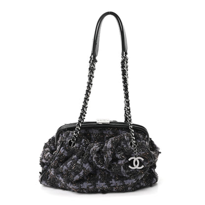 Chanel Tweed Paris NY Framed Pleated Pouch Grey 1 of 10