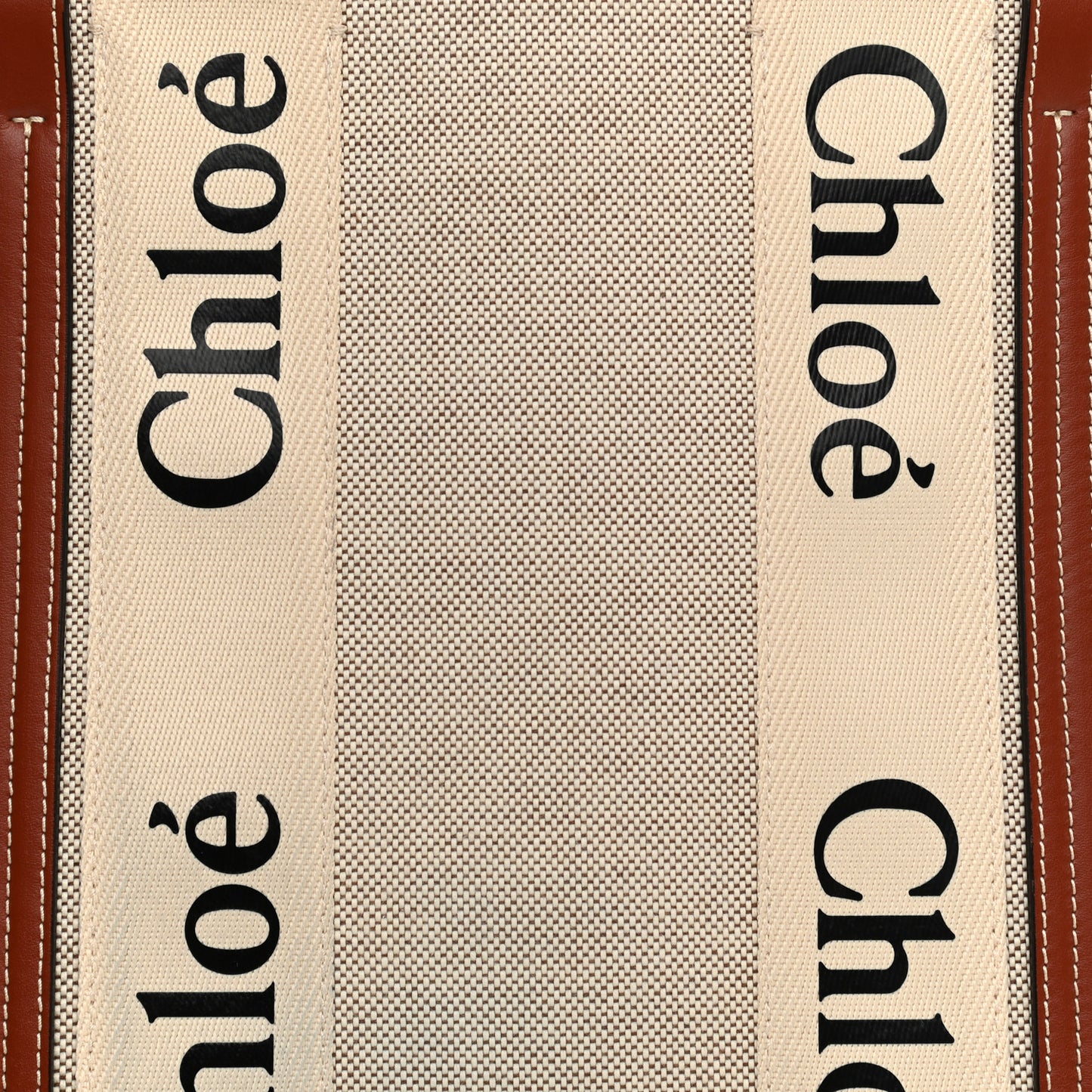 Cotton Calfskin Medium Woody Ribbon Tote White Brown
