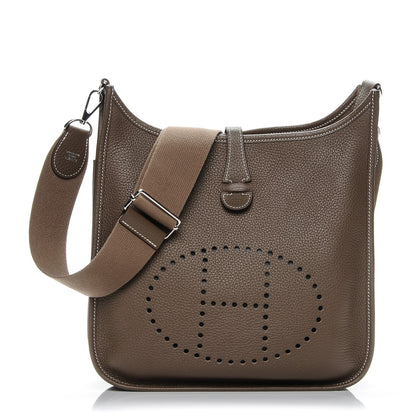 Hermes Taurillon Clemence Evelyne III PM Etoupe 1 of 7
