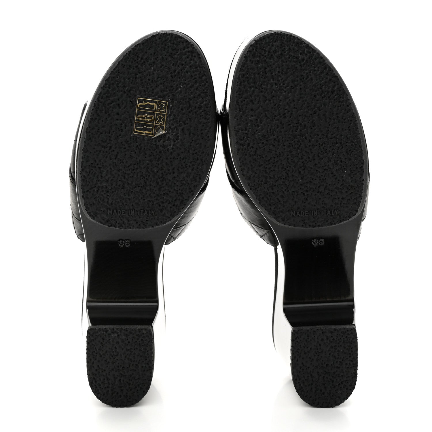 Chanel Lambskin Quilted CC Mules Sandals 39 Black 5 of 9