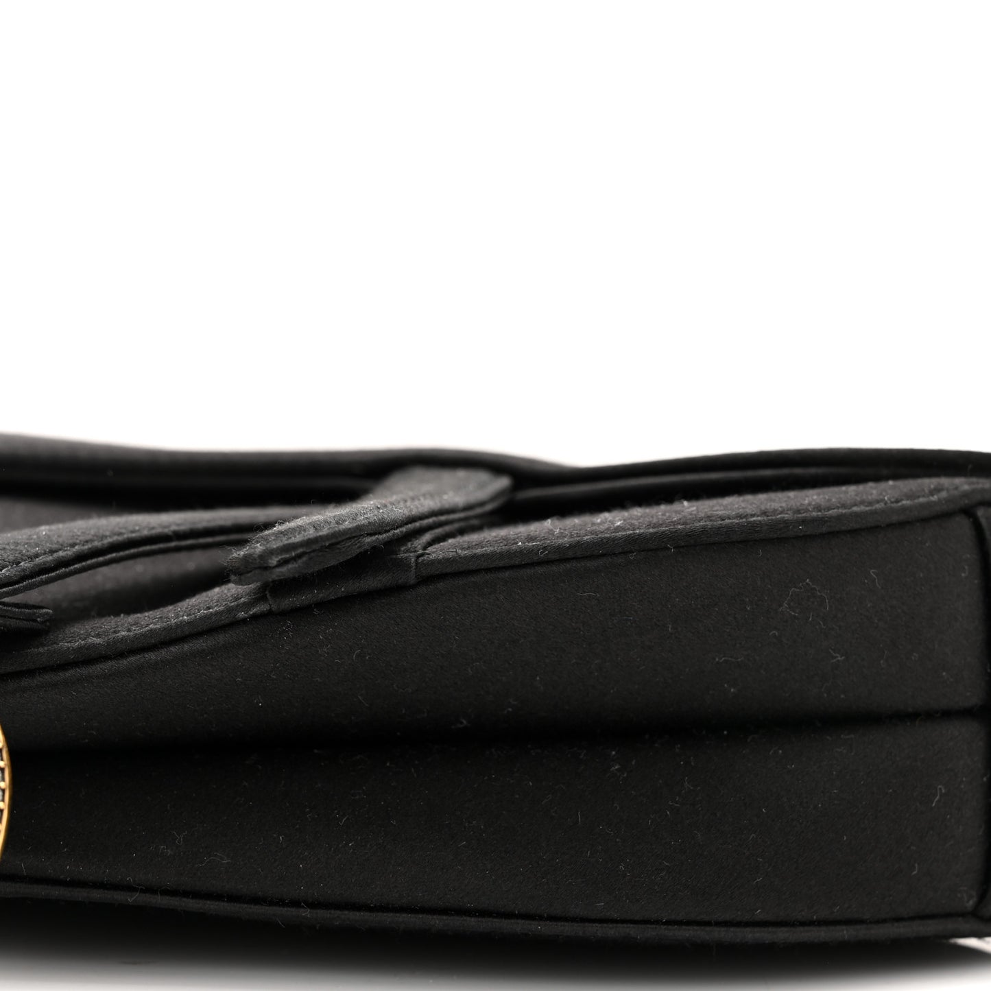 Satin Crystal Mini Saddle Bag Black