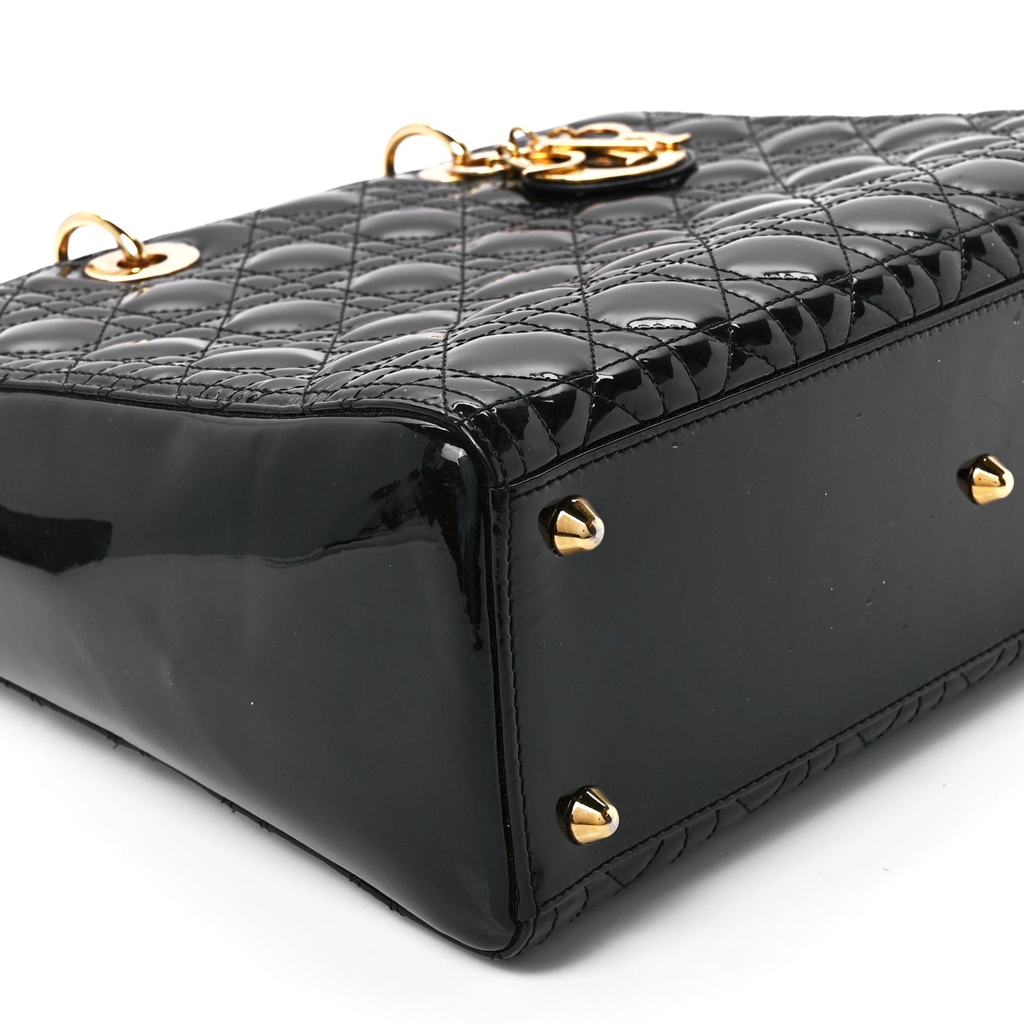Patent Cannage Large Lady Dior Black