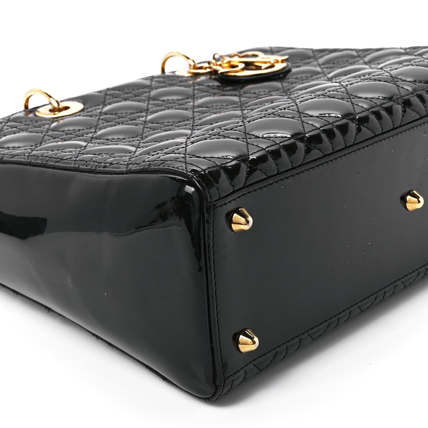Christian Dior Patent Cannage Large Lady Dior Black 10 of 11