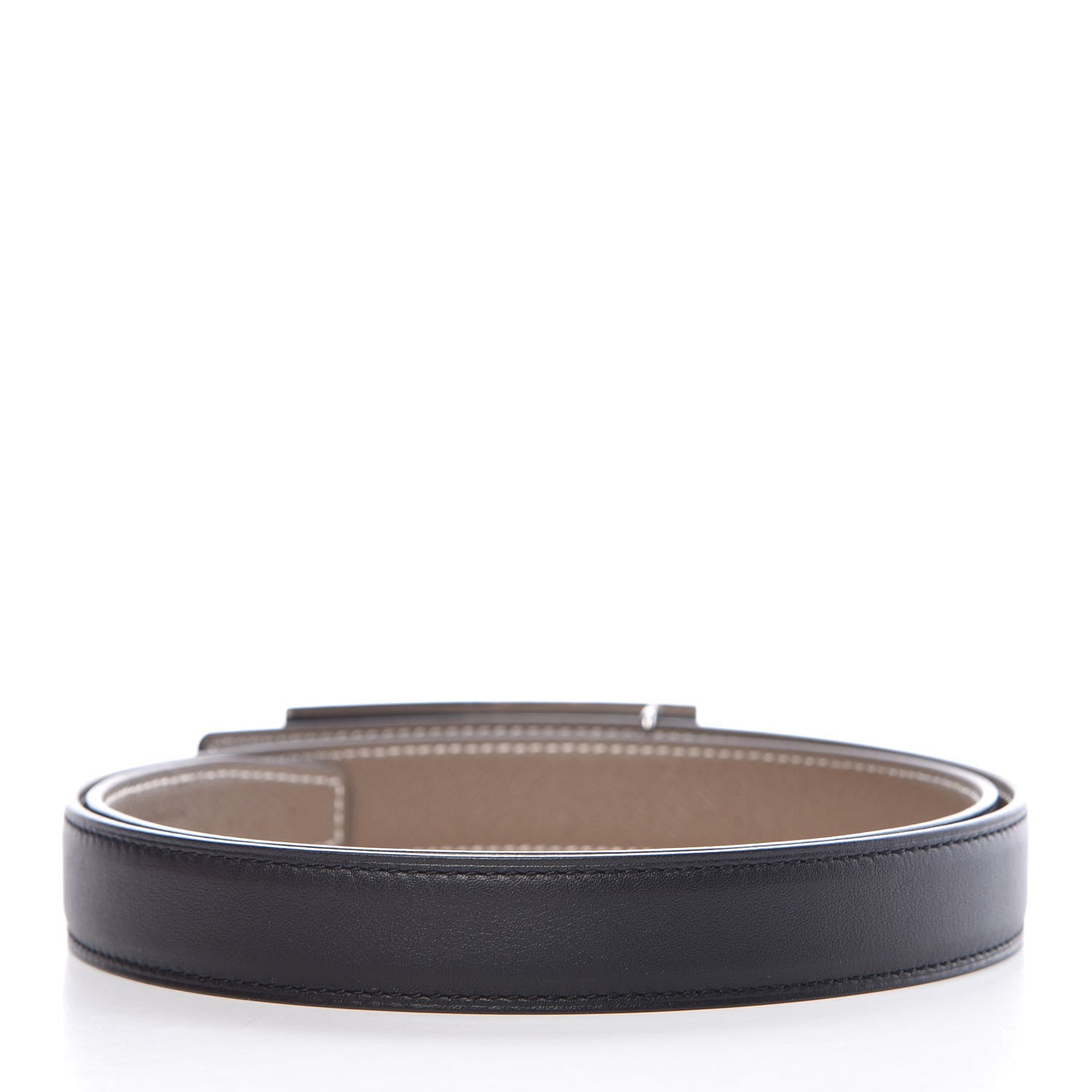 Hermes Box Epsom 32mm Collier De Chien CDC Belt 85 Black Etoupe 1 of 7