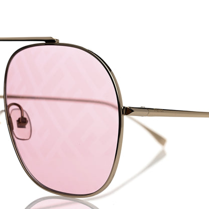 Fendi Metal FF Family Aviator Sunglasses FF0407 Pink 5 of 8