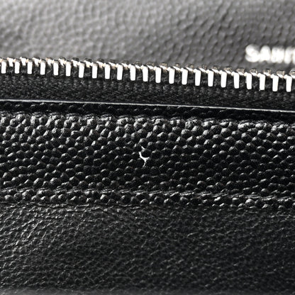 Saint Laurent Grain De Poudre Matelasse Chevron Monogram Chain Wallet Black 12 of 13