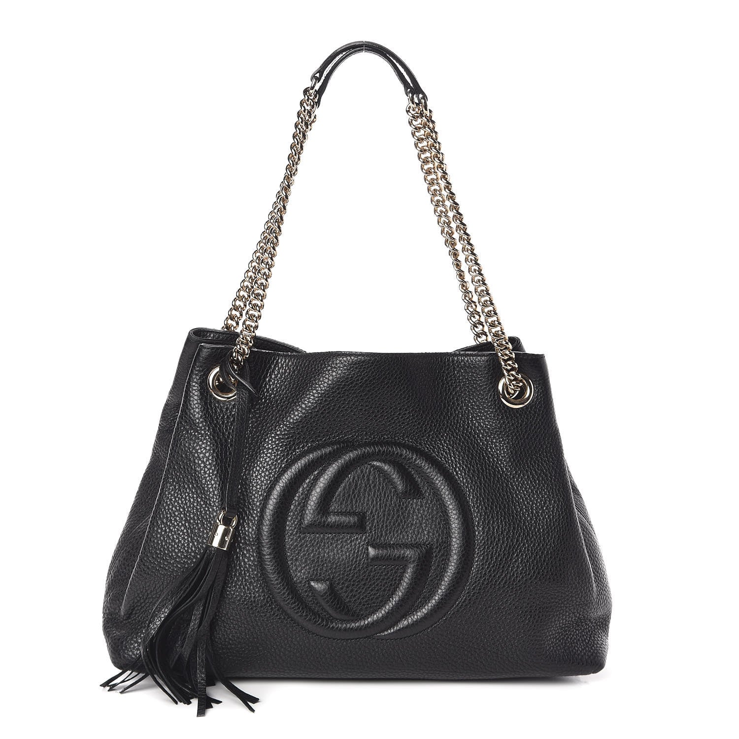 Gucci Pebbled Calfskin Medium Soho Chain Shoulder Bag Black 1 of 13