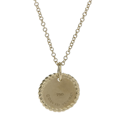 David Yurman 18K Yellow Gold Diamond Cable Collectibles Pave Charm Pendant Necklace 5 of 6