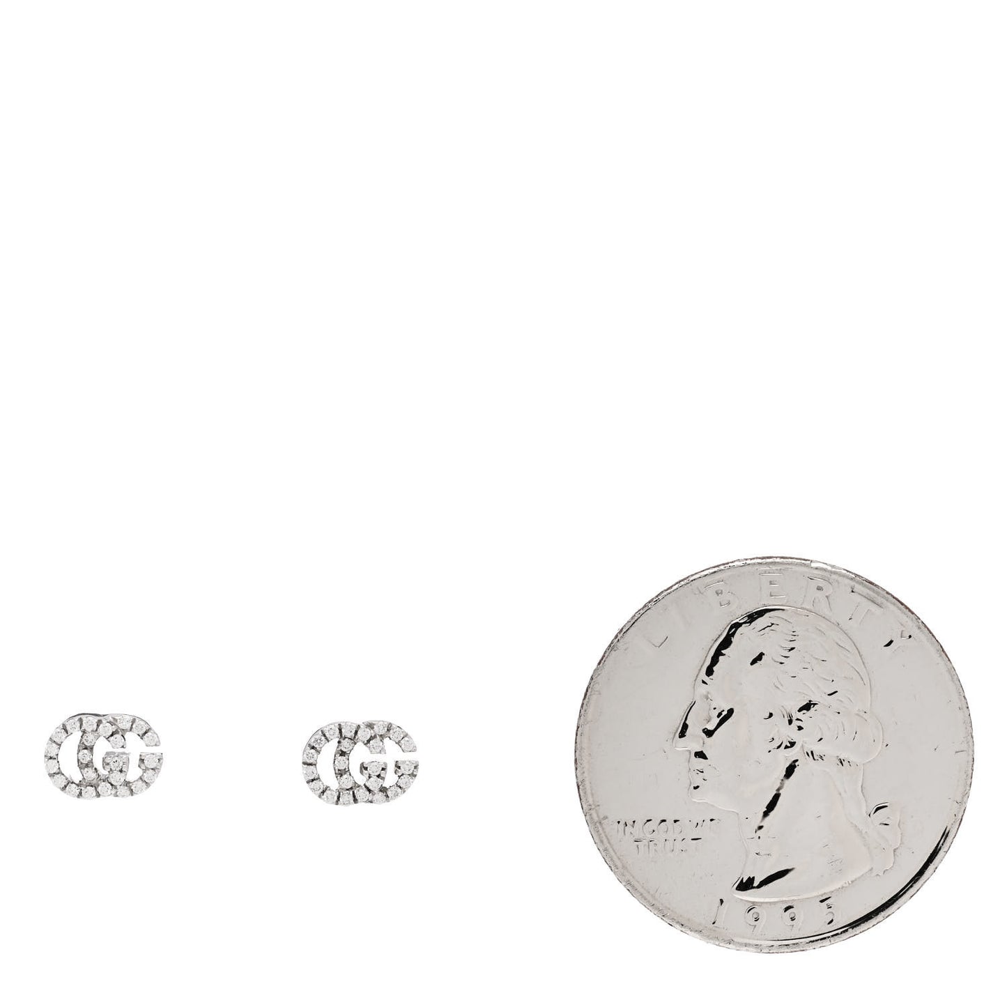 18K White Gold Diamond Running G Earrings