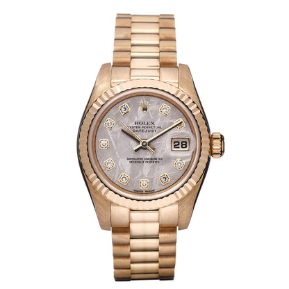 Rolex 18K Yellow Gold Diamond Meteorite 26mm Oyster Perpetual Datejust President Watch 179178 1 of 4