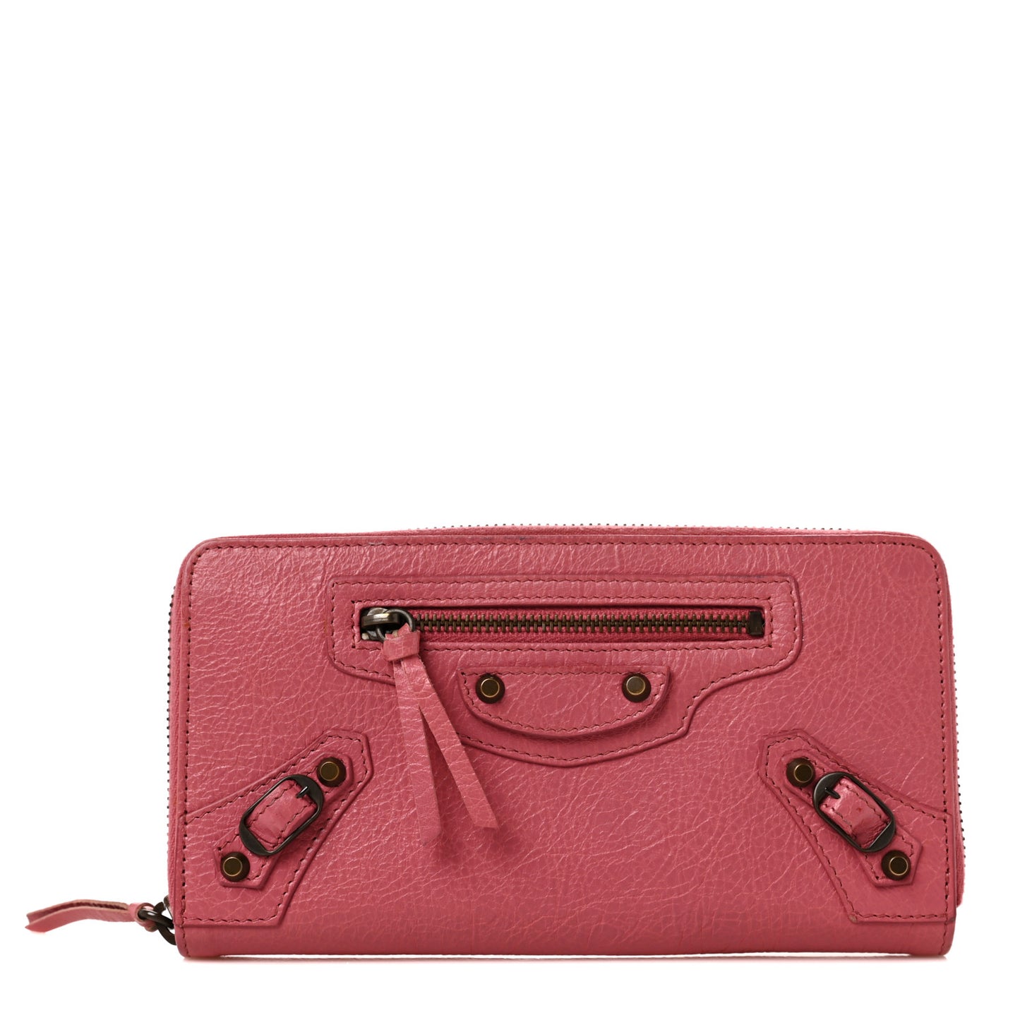 Agneau Classic Hardware Continental Zip Around Wallet Rose Hortensia