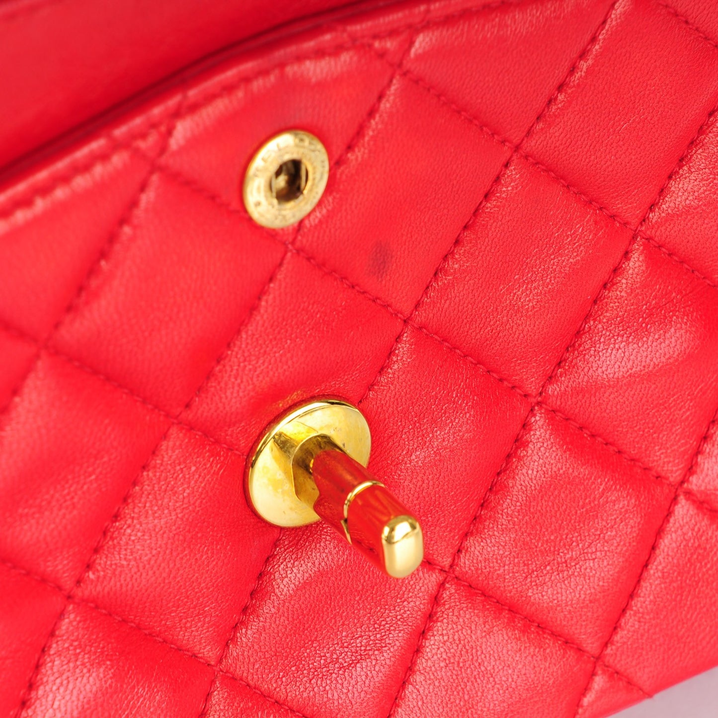 Lambskin Quilted Small Double Flap Red
