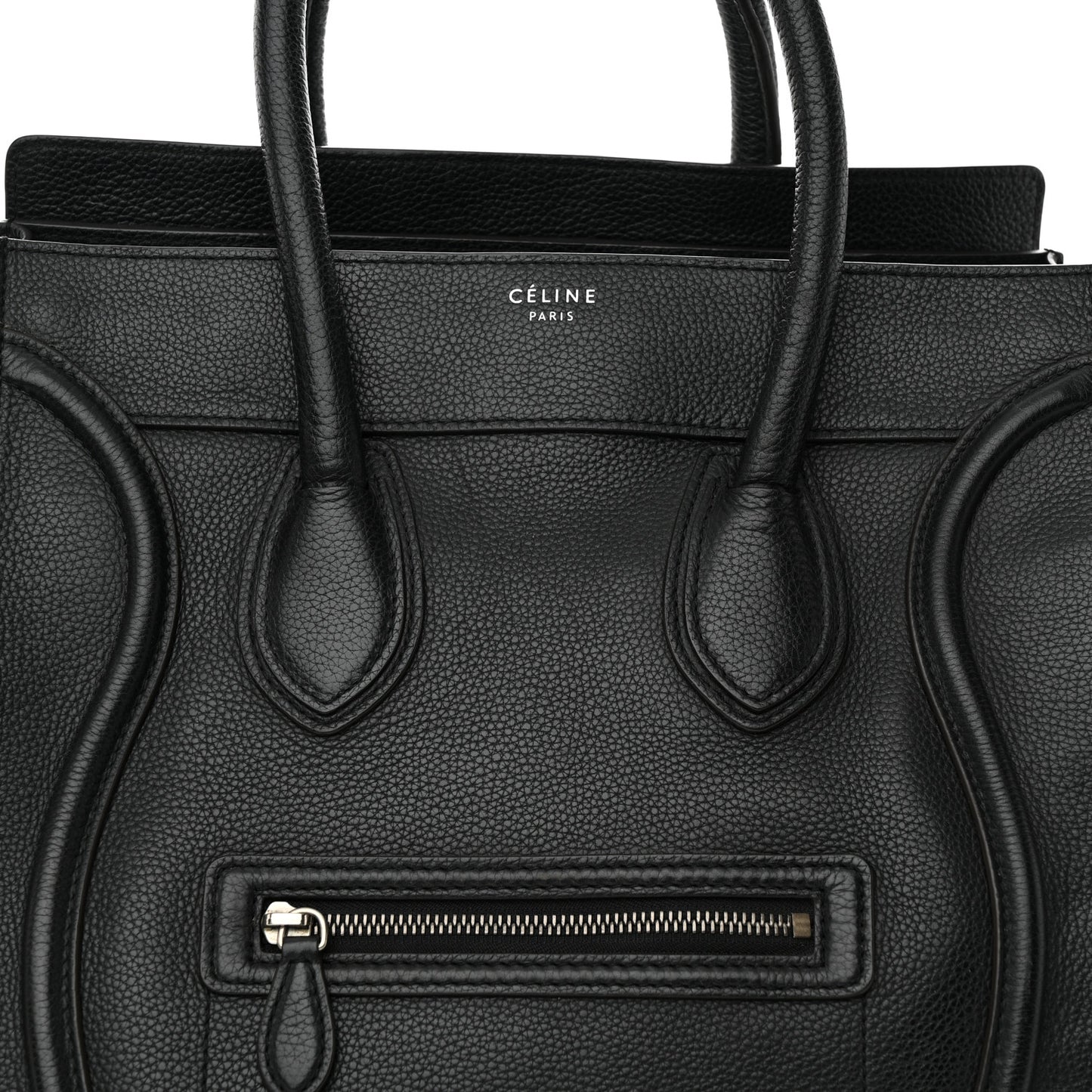 Drummed Calfskin Mini Luggage Black