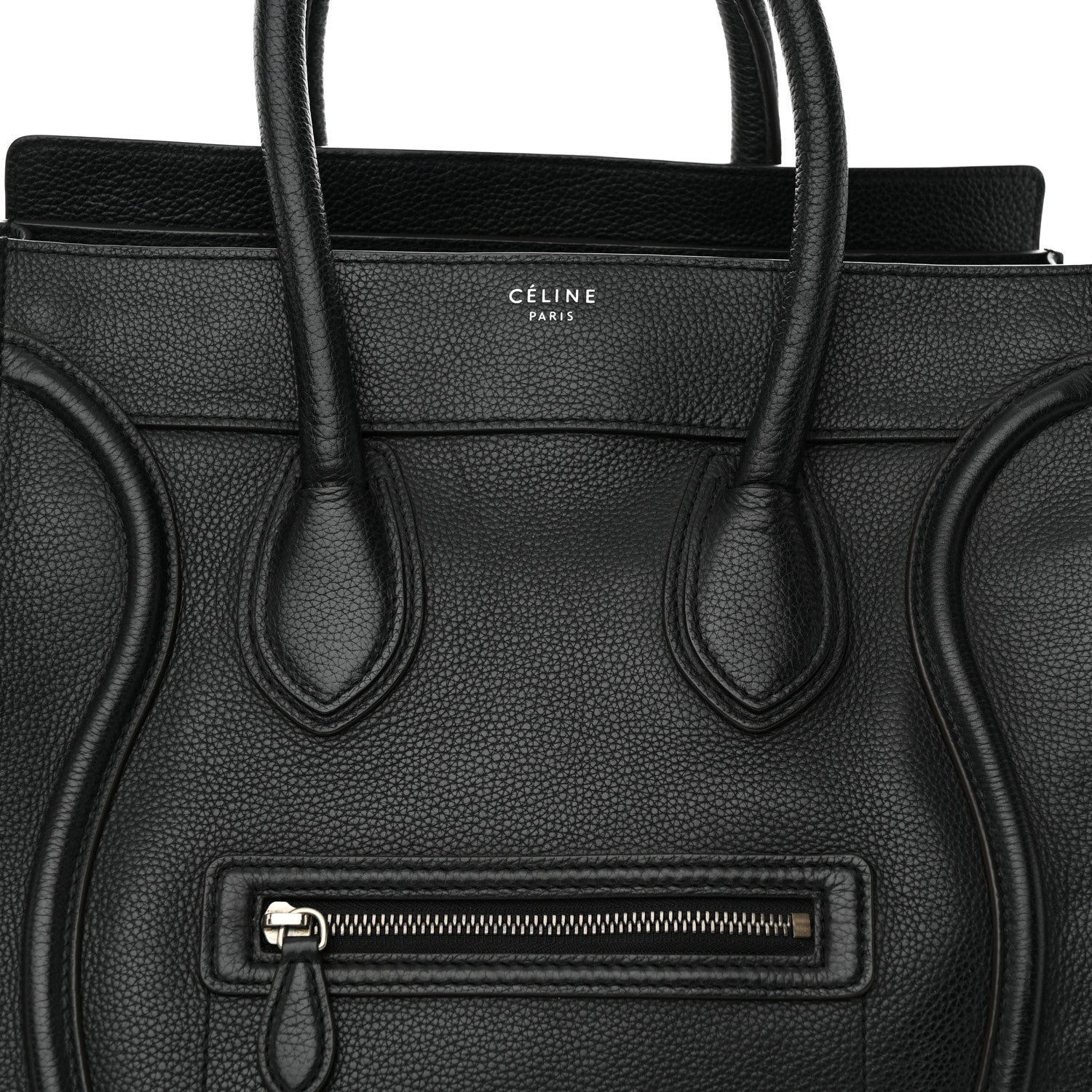 Celine Drummed Calfskin Mini Luggage Black 7 of 12