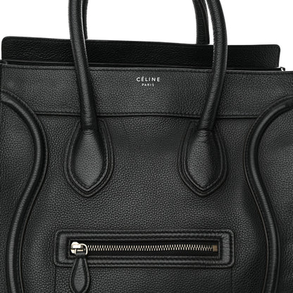 Celine Drummed Calfskin Mini Luggage Black 7 of 12