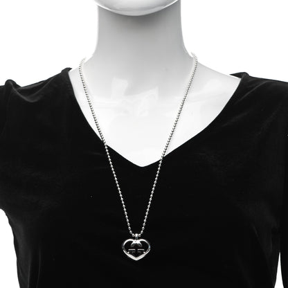 Gucci Sterling Silver Britt Heart Pendant Necklace 2 of 5