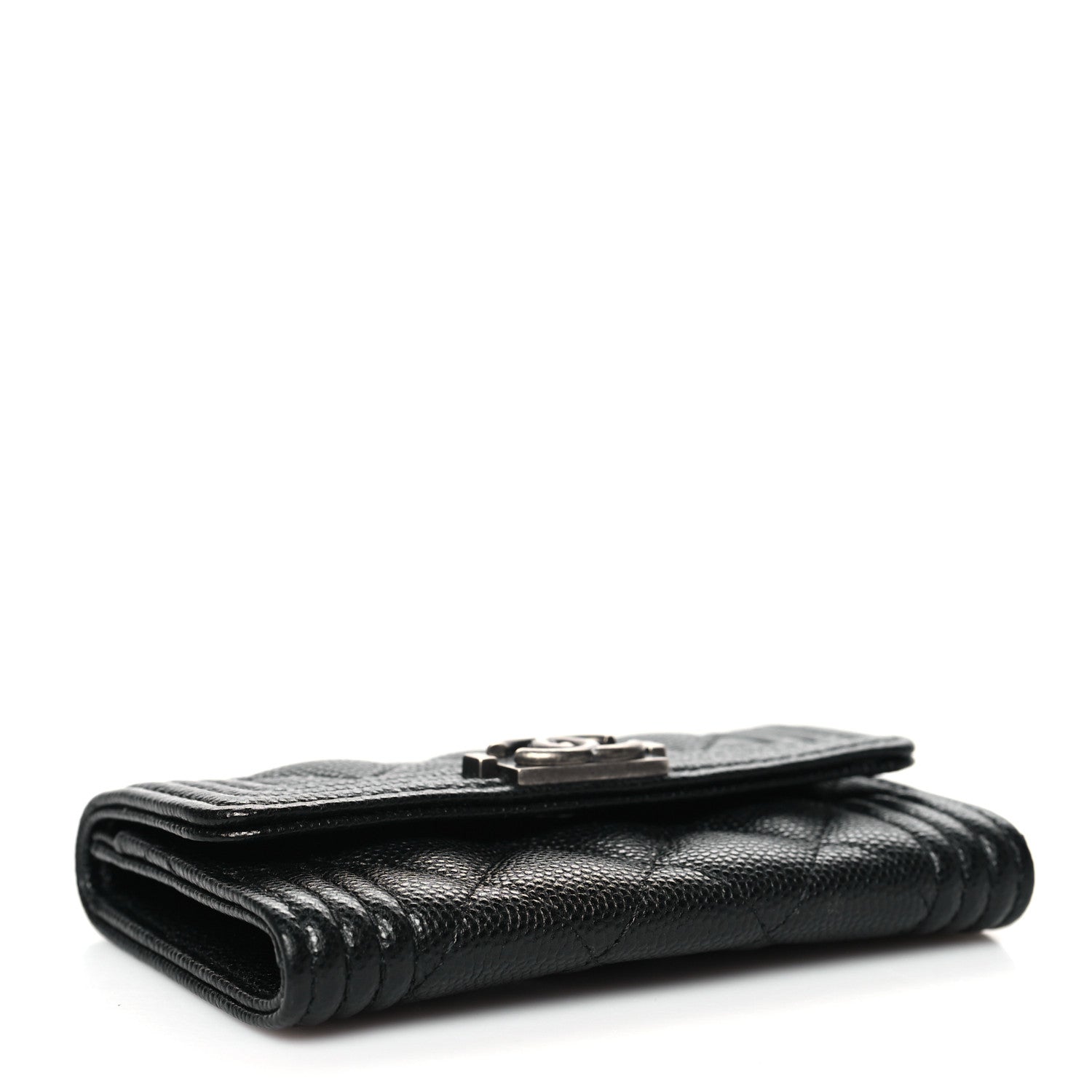 Chanel Caviar Quilted Boy Flap Card Holder Black 4 of 12