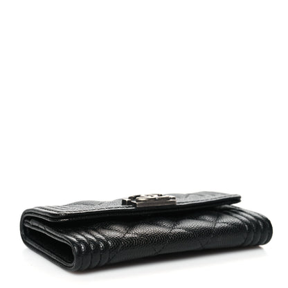 Chanel Caviar Quilted Boy Flap Card Holder Black 4 of 12