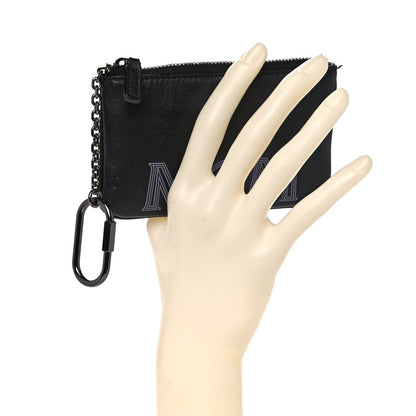 MCM Nappa Logo Embossed Mini Zip Pouch Black 2 of 12