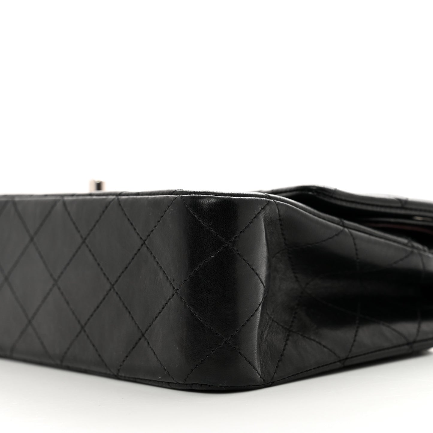 Lambskin Quilted Medium Double Flap Black