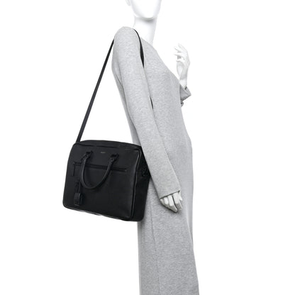 Saint Laurent Grained Calfskin Sac De Jour Briefcase Black 2 of 11