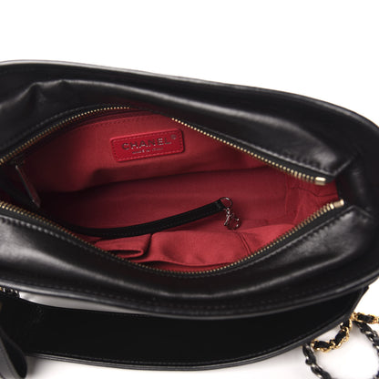 Chanel Aged Smooth Calfskin Quilted Medium Gabrielle Logo Hobo Black 6 of 11