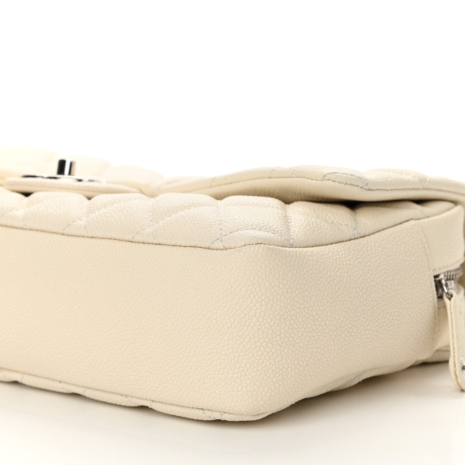 Chanel Caviar Quilted Jumbo Easy Flap Dark White 10 of 11
