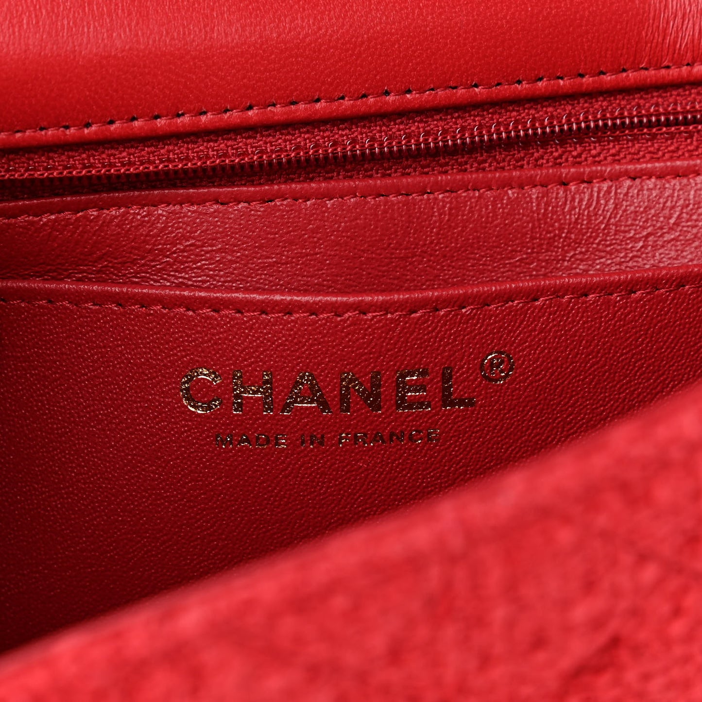 Tweed Quilted Mini Rectangular Flap Red
