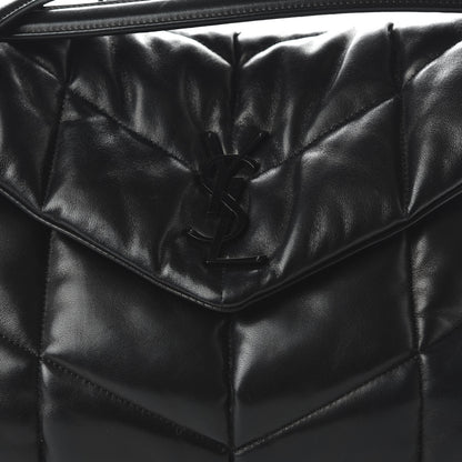 Saint Laurent Lambskin Quilted Medium Loulou Puffer Monogram Chain Satchel Black 9 of 9