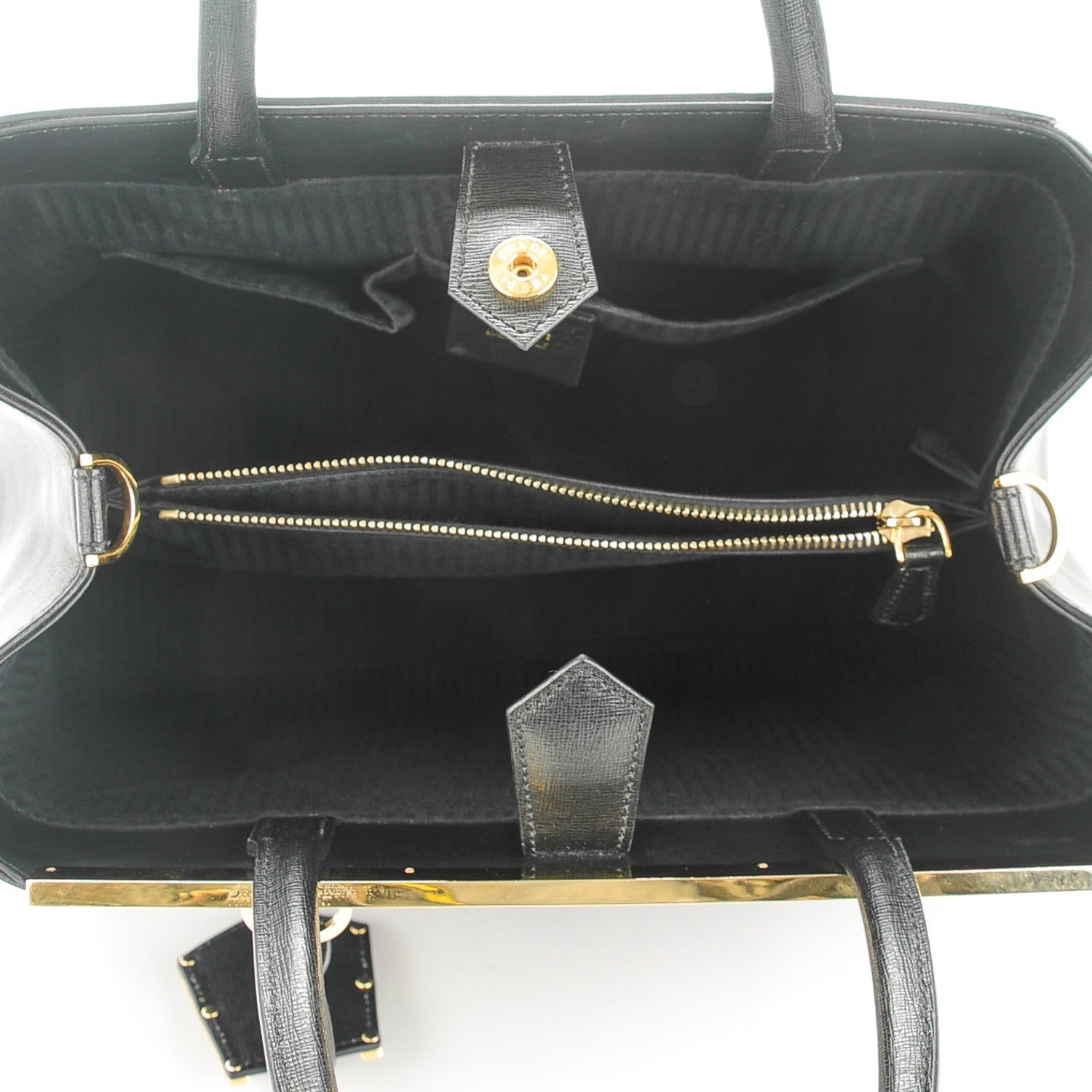 Fendi Vitello Elite Medium 2Jours Tote Black 5 of 9