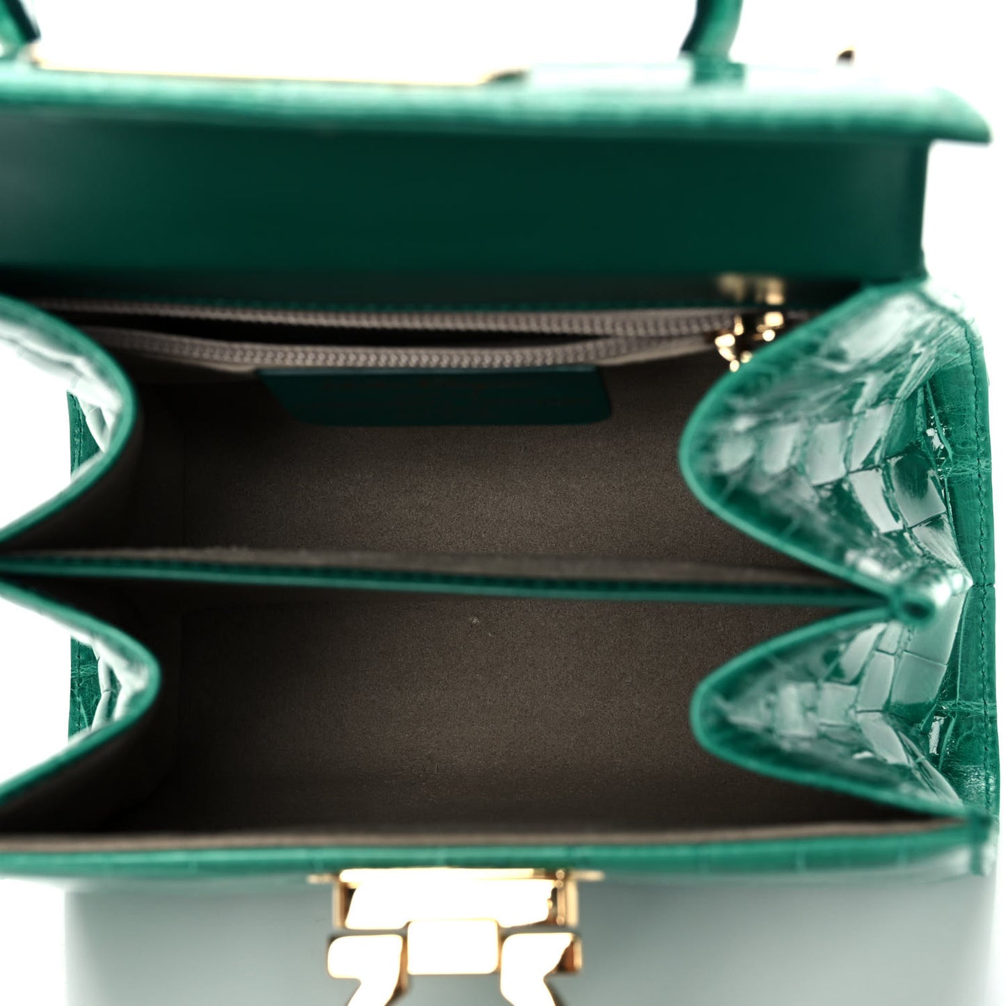 Crocodile Gancini 2-Way Top Handle Bag Verde
