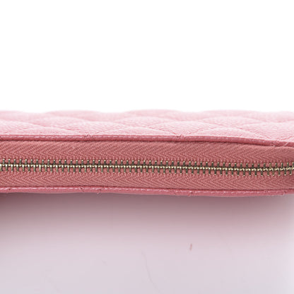 Chanel Iridescent Caviar Quilted Medium Zip Around Wallet Pink 10 of 11