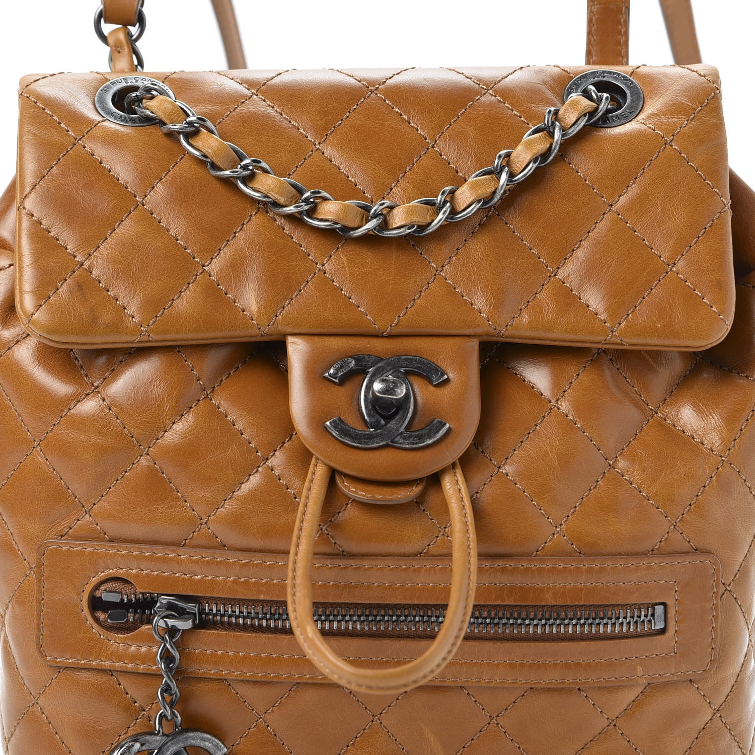 Chanel Glazed Calfskin Quilted Small Salzburg Backpack Brown 10 of 10
