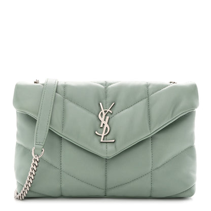 Saint Laurent Lambskin Quilted Toy Loulou Puffer Monogram Chain Satchel Mint 1 of 9
