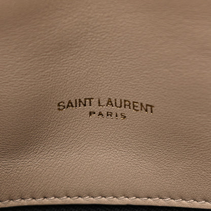 Saint Laurent Lambskin Quilted Toy Loulou Puffer Monogram Chain Satchel Nude Powder 7 of 12