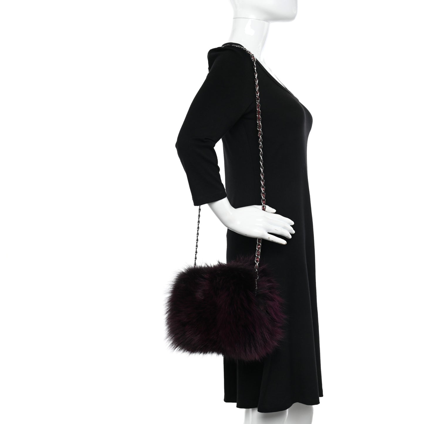 Fox Fur Snakeskin Chain Bag