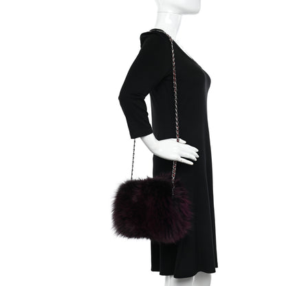 Prada Fox Fur Snakeskin Chain Bag 2 of 11