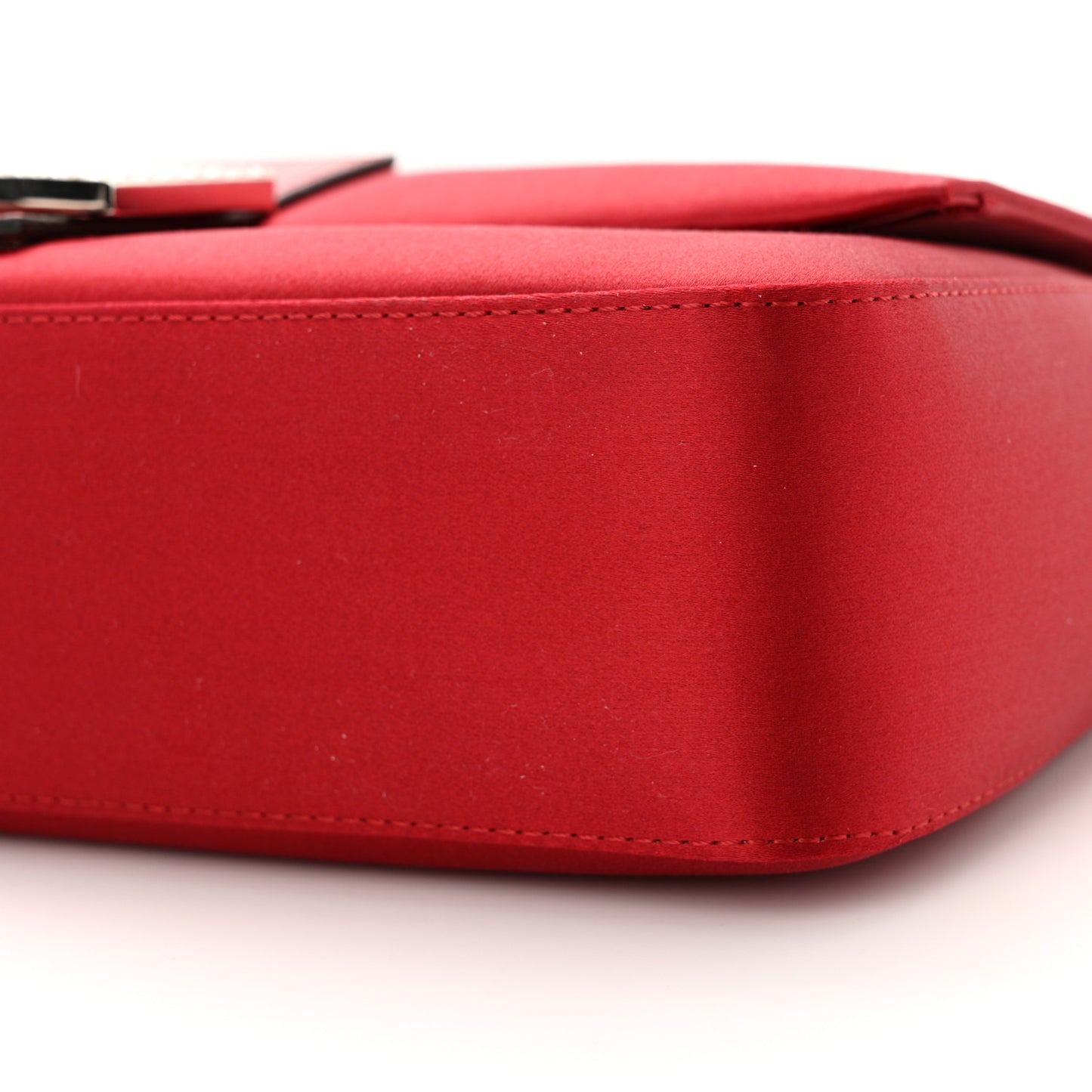 Satin Karung Crystal Baguette Rosso Scuro