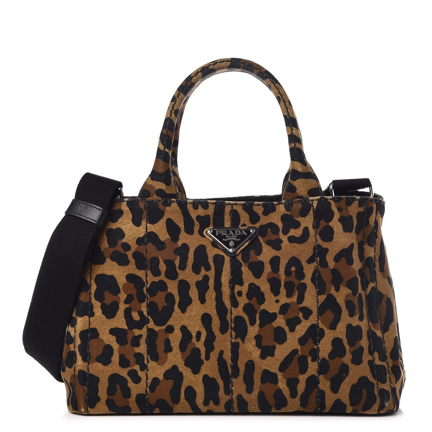 Canvas Leopard Print Small Tote Miele