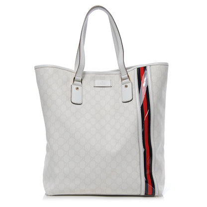 Gucci GG Plus Monogram Joy Shopper Stripe Tote White 1 of 8