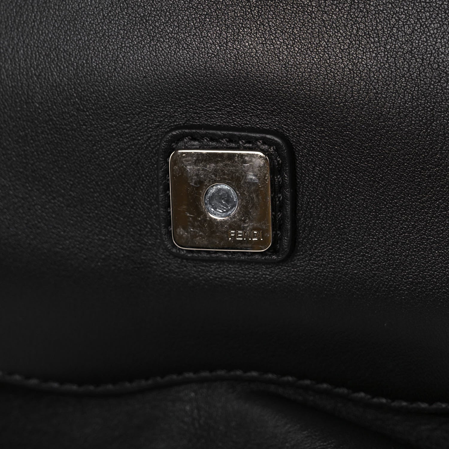 Fendi Calfskin Waves Heart Baguette Black 13 of 16
