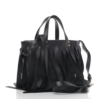 Balenciaga Calfskin XS Fringe Laundry Cabas Black 2 of 4
