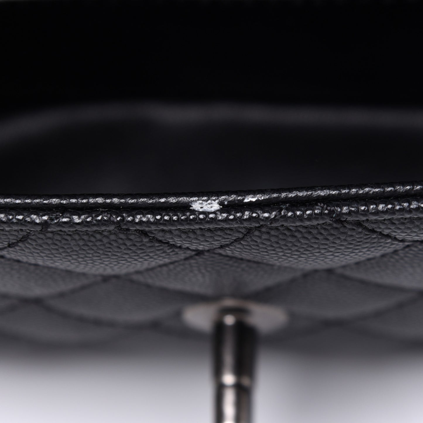 Caviar Lizard Embossed Quilted Mini Coco Handle Flap Black