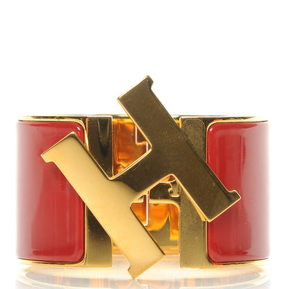 Hermes Enamel Clic Clac H Extra Wide Bracelet PM Red 3 of 7