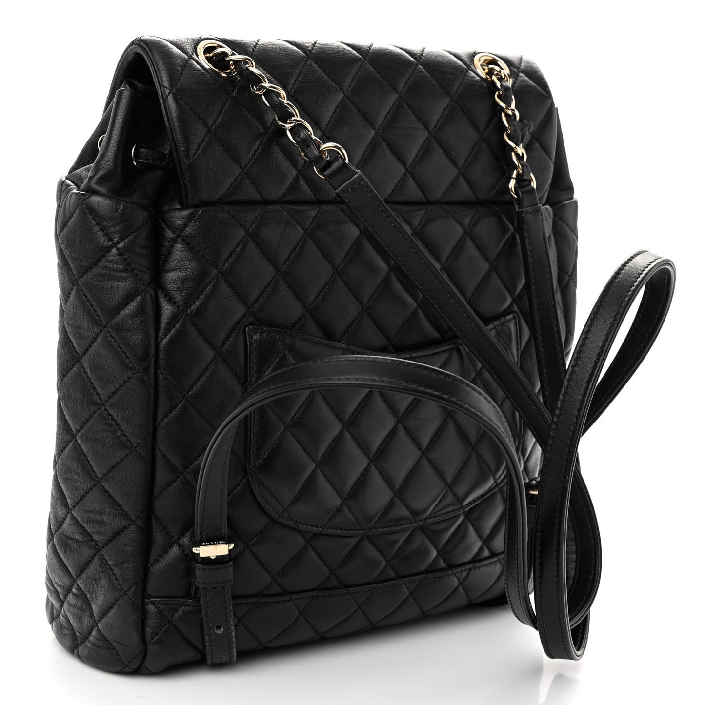 Lambskin Quilted Large Urban Spirit Backpack Black