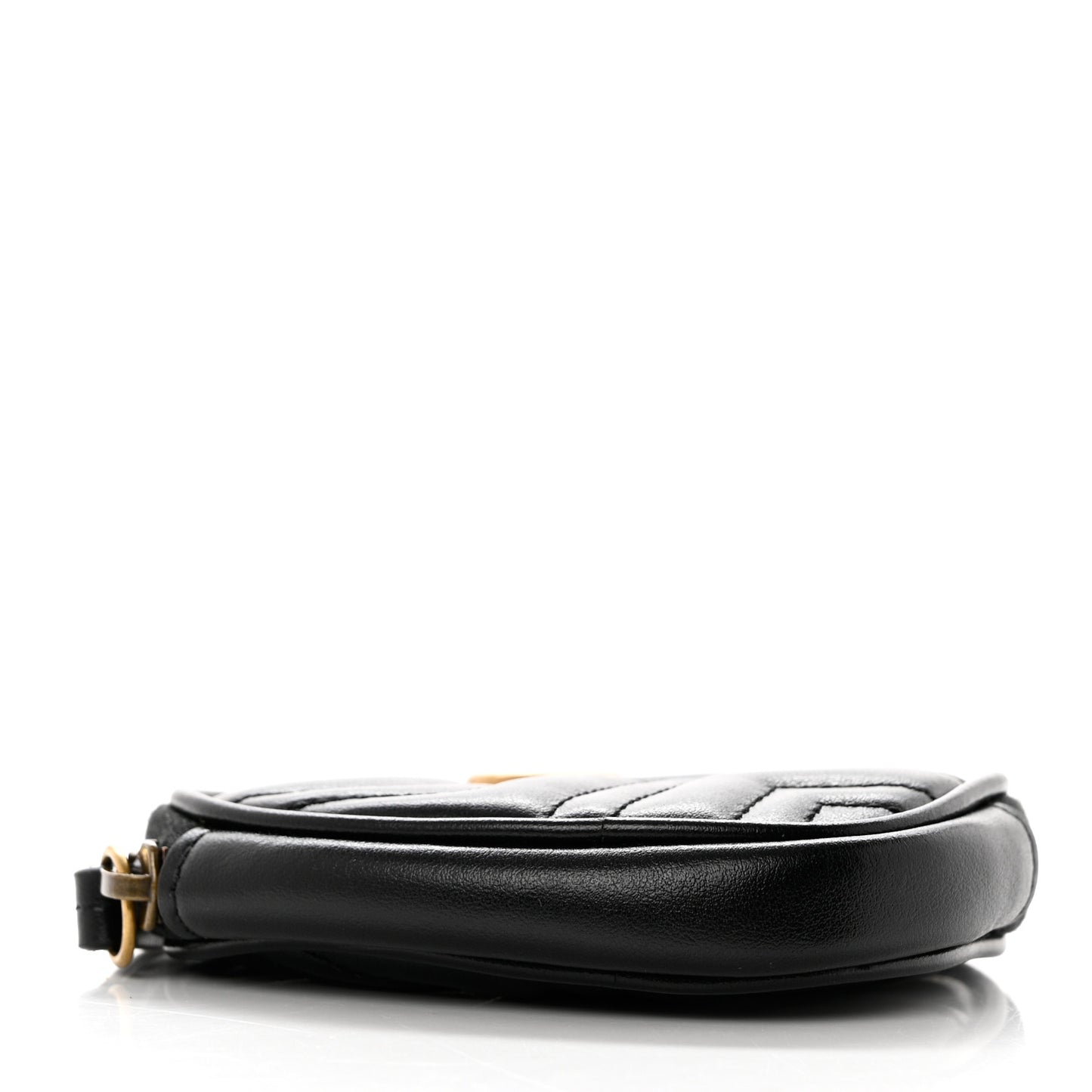 Calfskin Matelasse Chevron GG Marmont Heart Coin Purse Black
