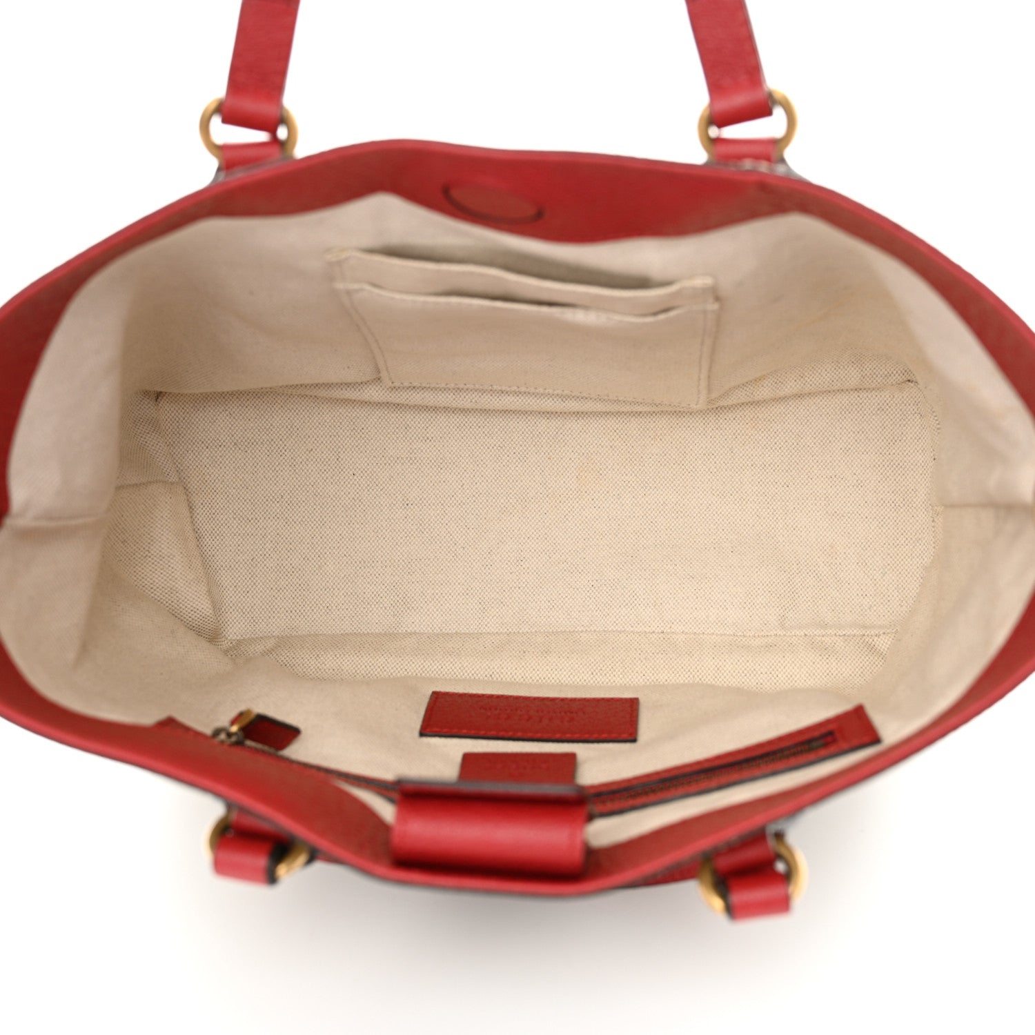 Gucci Soft GG Supreme Monogram Web Bosco Patch Small Crossbody Tote Beige Malva Hibiscus Red 5 of 11