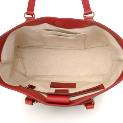 Gucci Soft GG Supreme Monogram Web Bosco Patch Small Crossbody Tote Beige Malva Hibiscus Red 5 of 11