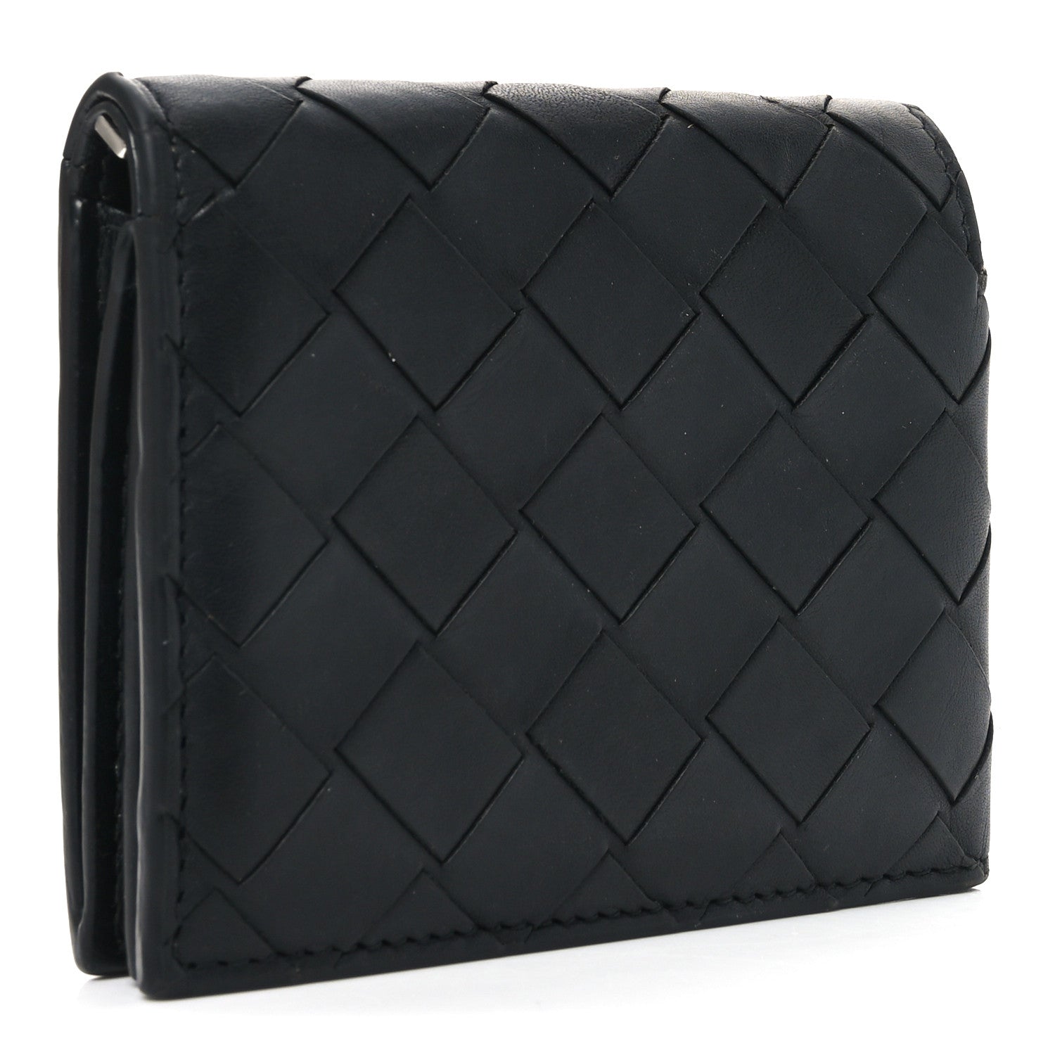 Bottega Veneta Nappa Maxi Intrecciato Tri-Fold Wallet Black 3 of 6